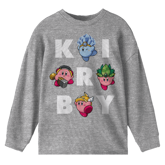Kirby Boys Graphic Print T-Shirt with Long Sleeves, Sizes XS-XXL