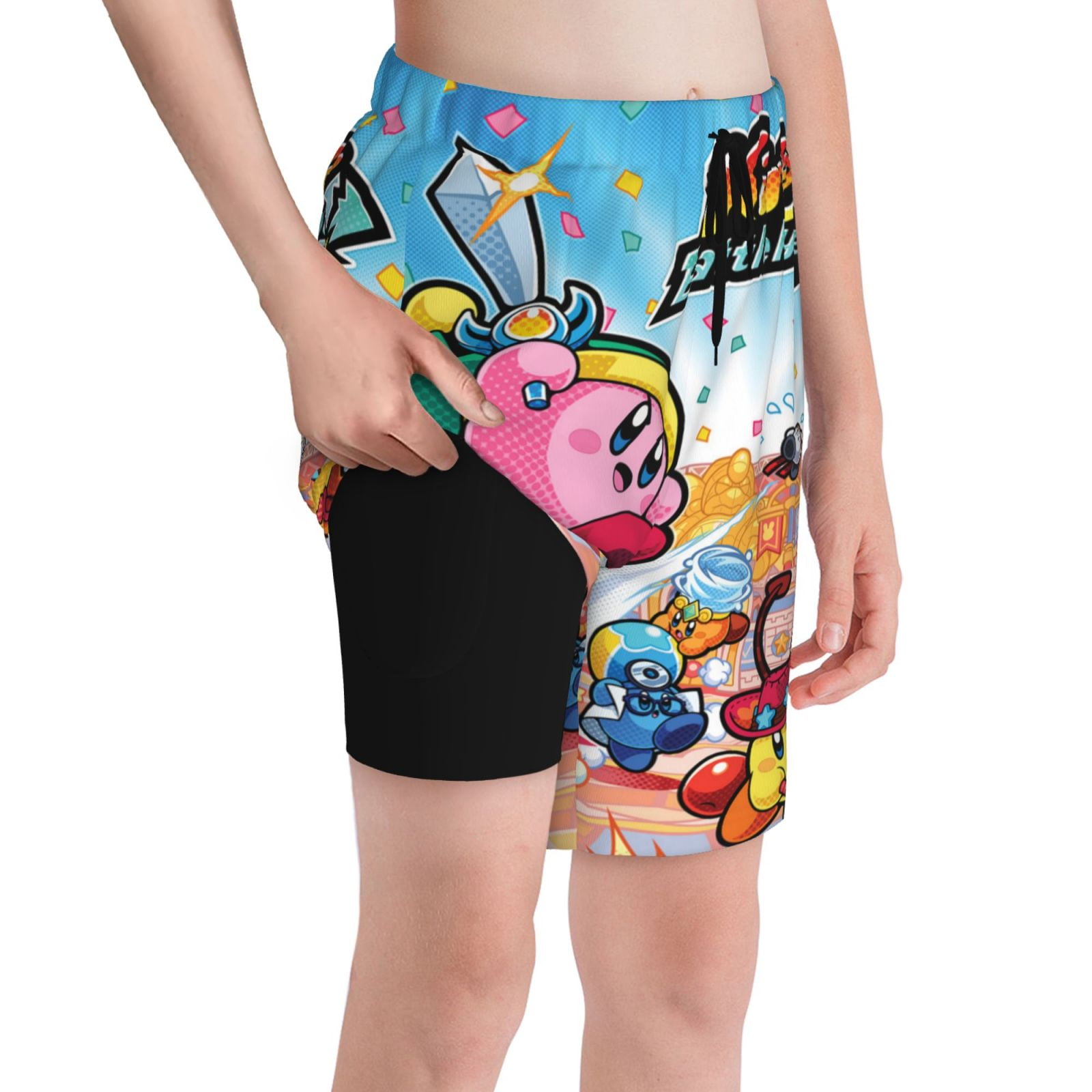 Kirby Boys Swim Trunks With Boxer Brief Liner Compression Boy Bathing