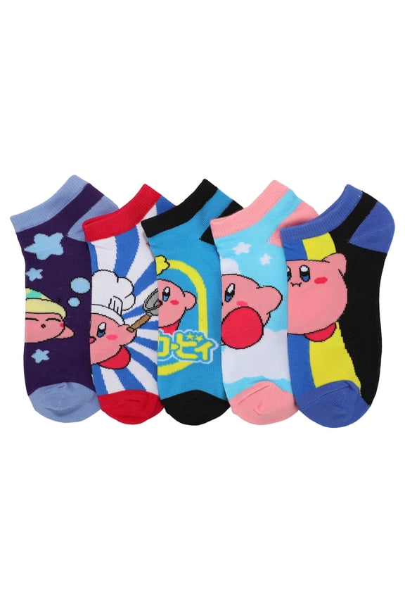 Kirby Character Art 5-Pack Women's Ankle Socks
