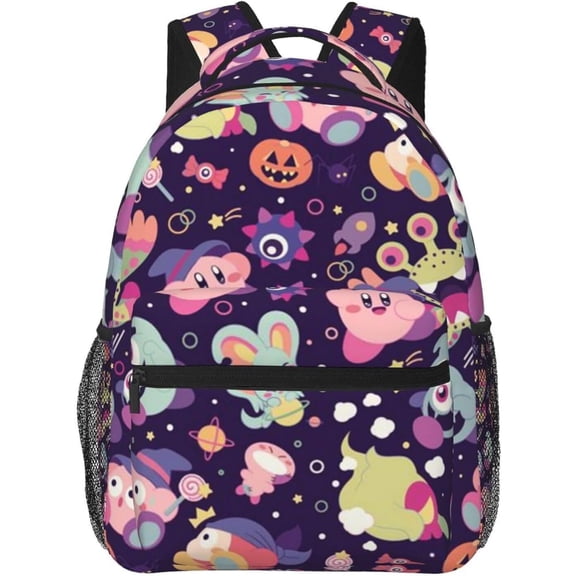 Kirby Character Backpack Shoulders Laptop Daypack Student Bag Satchel Bookbag Unisex Travel Bag Rucksack Knapsack,Style-1