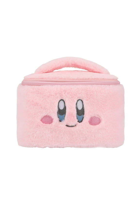 Kirby Character Face 21 Cm Pink Fuzzy Cosmetic Bag