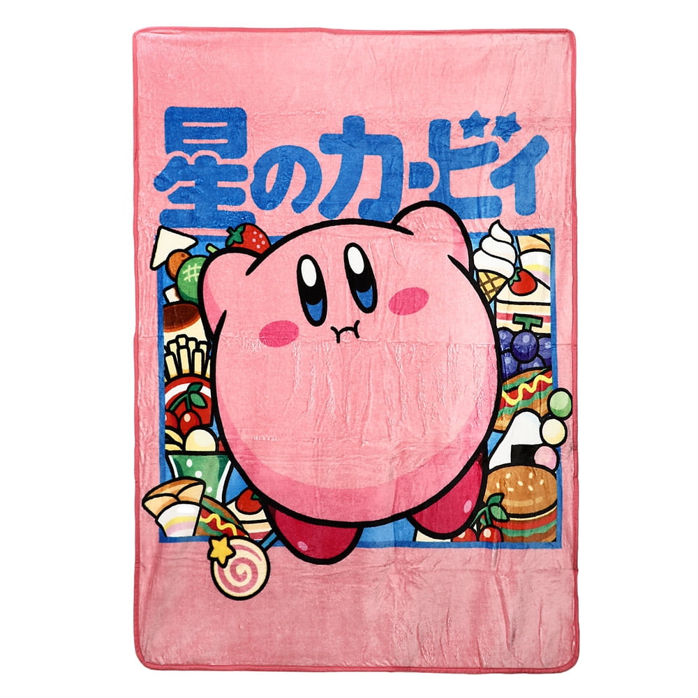Nintendo Kirby Classic Fleece Throw Blanket with Japanese Text