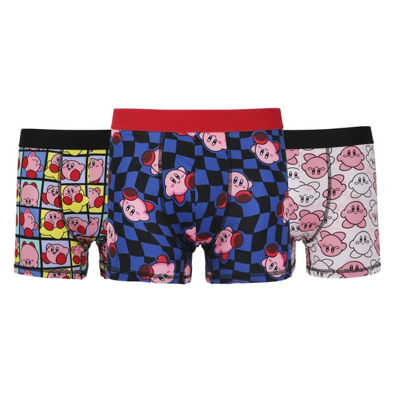 Kirby Character Prints Men’s 3-Pack Boxer Briefs -Small