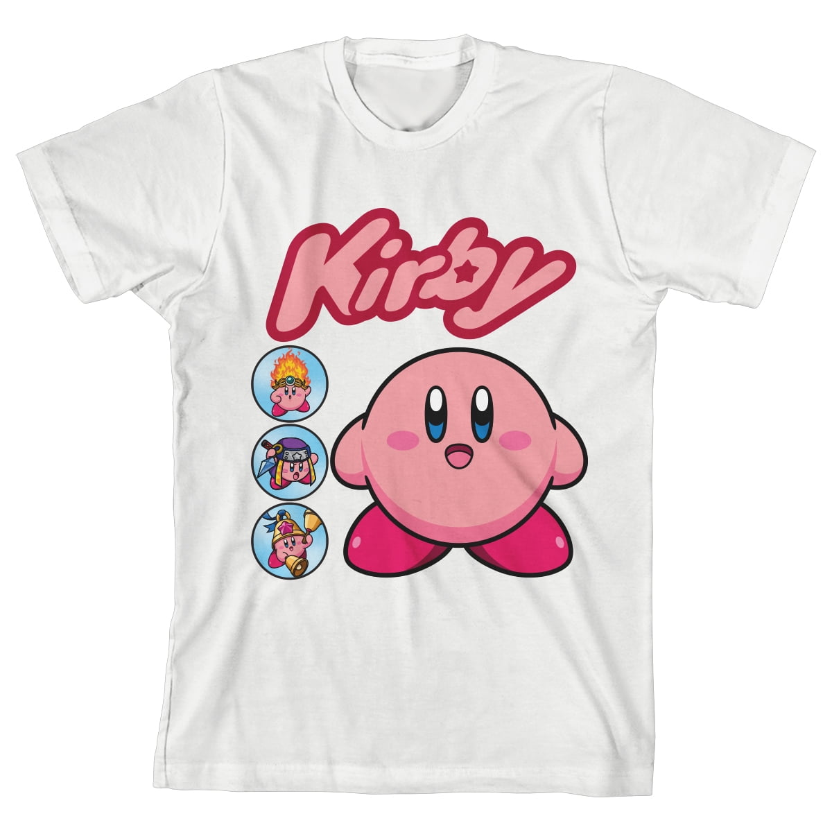Kirby Classic Anime Character Youth Kids White Tee L