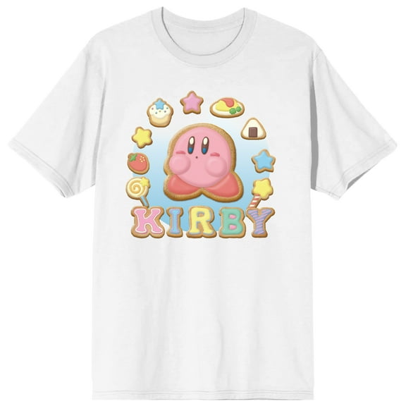 Kirby Cookes & Candy Women's White Crew Neck Short Sleeve T-shirt-Medium