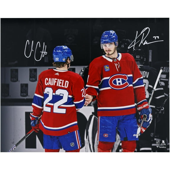 Kirby Dach and Cole Caufield Montreal Canadiens Autographed 16" x 20" Handshake Spotlight Photograph - Fanatics Authentic Certified