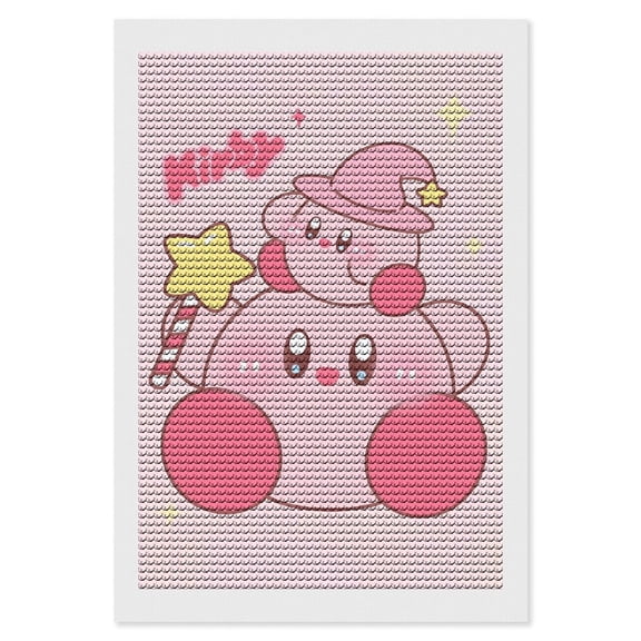 Kirby Diamond Art Kits for Adults 5D Diamond Art , DIY Paint with Round Full Drill Diamonds Paintings Gem Art for Home Wall Decor Gift 8"x12"