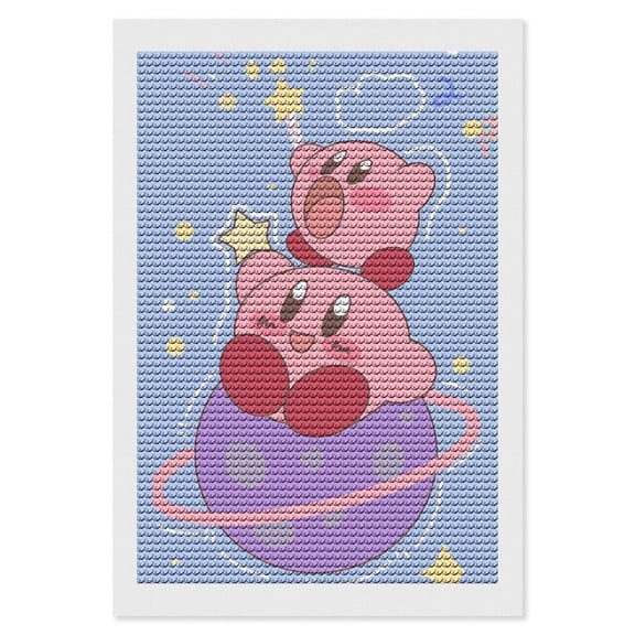 Kirby Diamond Art Kits for Adults 5D Diamond Art , DIY Paint with Round Full Drill Diamonds Paintings Gem Art for Home Wall Decor Gift 8"x12"