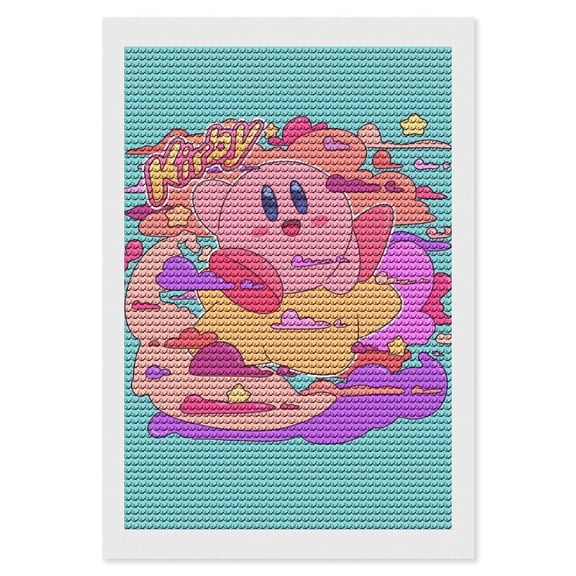 Kirby Diamond Art Kits for Adults 5D Diamond Art , DIY Paint with Round Full Drill Diamonds Paintings Gem Art for Home Wall Decor Gift 8"x12"