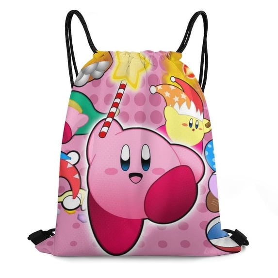 Kirby Drawstring Backpack Sports Gym Sackpack Water Resistant String Bag for Women Men