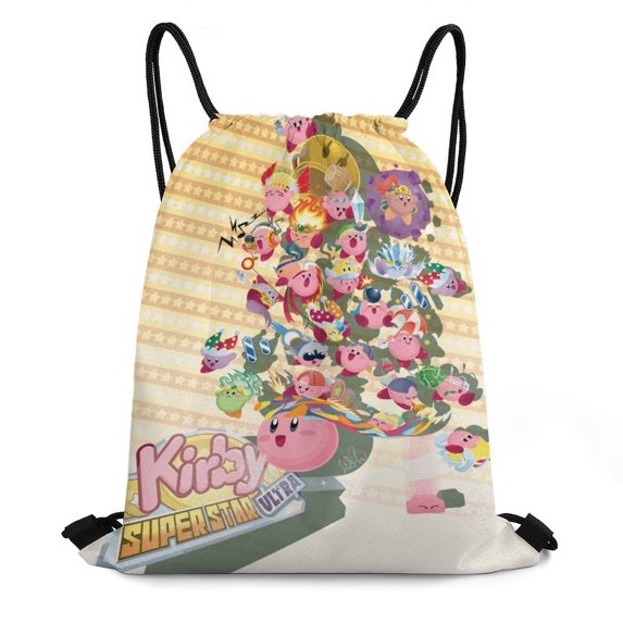 Kirby Drawstring Backpack Sports Gym Sackpack Water Resistant String Bag for Women Men