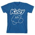 thumbnail image 1 of Kirby Faux Embroidered Character Boy's Blue Crew Neck Short Sleeve T-shirt-XS, 1 of 2