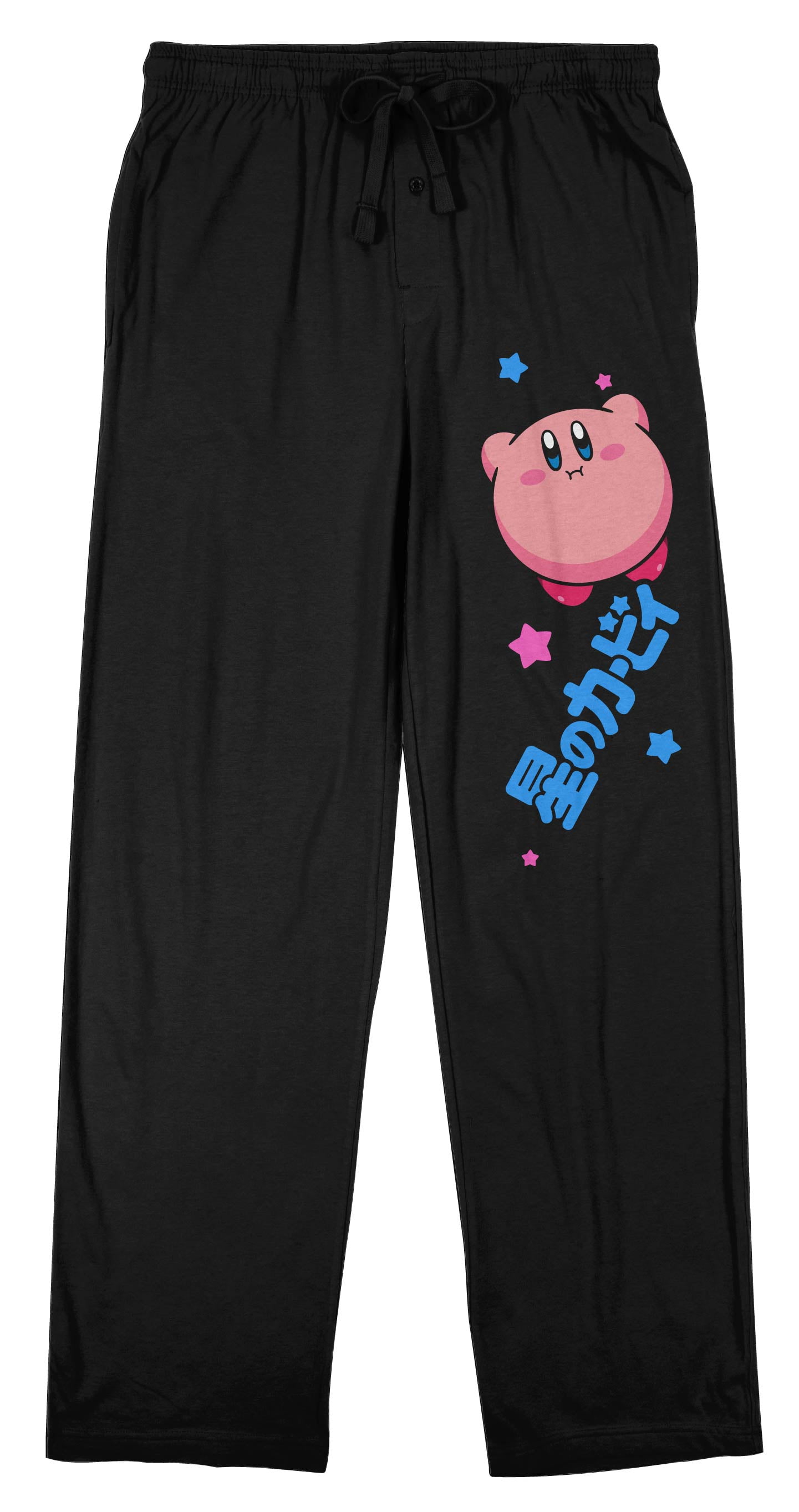 Kirby Floating Character Men's Black Sleep Pajama Pants-XL 