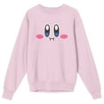 thumbnail image 1 of Kirby Full Big Face Crew Neck Long Sleeve Cradle Pink Men's Sweatshirt-Medium, 1 of 2