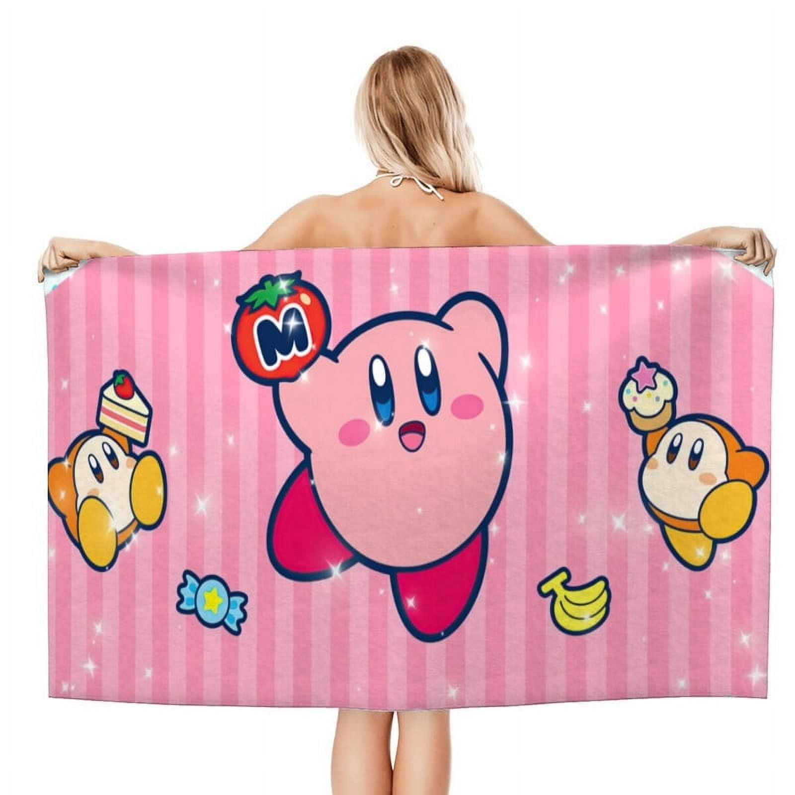 Kirby Gifts Beach Towel for Women Girl Birthday Inspired Fan Bath Outdoor Music Lover