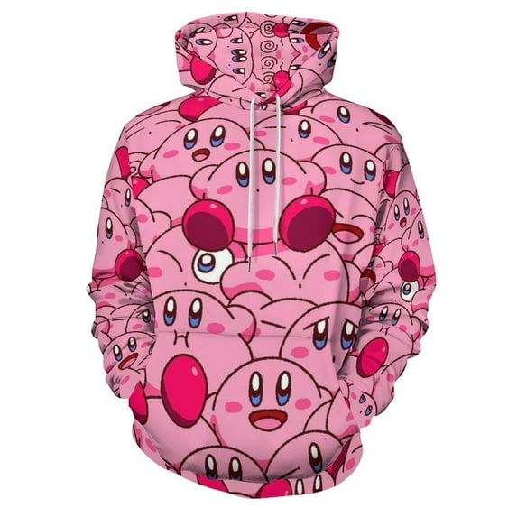 Kirby Hoodie 3D Print Pullover Hooded Long Sleeve Sweatshirts Tops Blouse with Pocket for Mens Womens