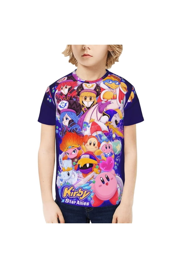 Kirby Kids T-Shirt 3d Printed Graphic T-Shirts Boys And Girls Short Sleeve Shirts For Youth Kids Large