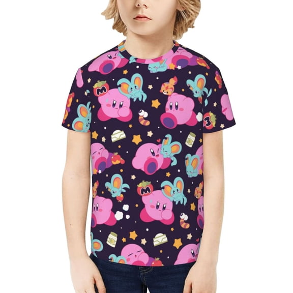 Kirby Kids T-Shirt 3d Printed Graphic T-Shirts Boys And Girls Short Sleeve Shirts For Youth Kids Medium