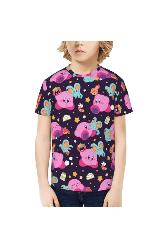 Kirby Kids T-Shirt 3d Printed Graphic T-Shirts Boys And Girls Short Sleeve Shirts For Youth Kids Medium