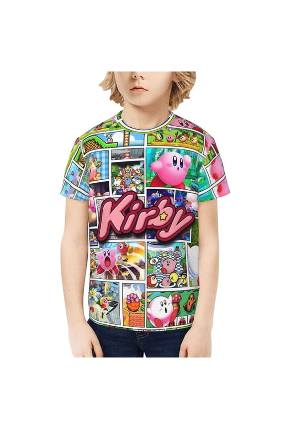 Kirby Kids T-Shirt 3d Printed Graphic T-Shirts Boys And Girls Short Sleeve Shirts For Youth Kids Medium