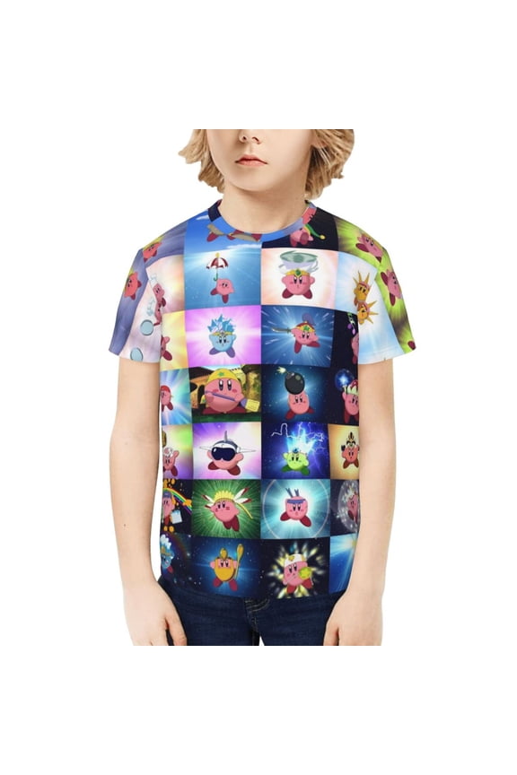 Kirby Kids T-Shirt 3d Printed Graphic T-Shirts Boys And Girls Short Sleeve Shirts For Youth Kids Small