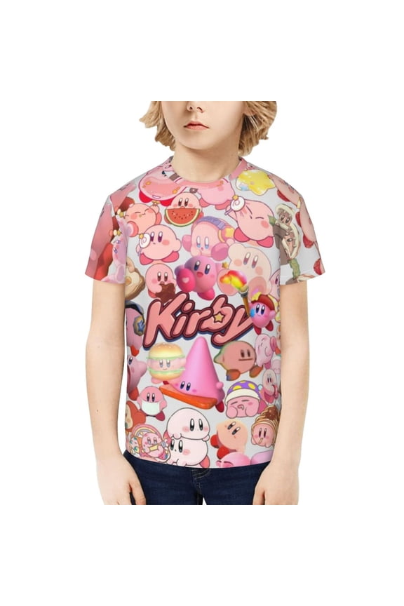 Kirby Kids T-Shirt 3d Printed Graphic T-Shirts Boys And Girls Short Sleeve Shirts For Youth Kids Small