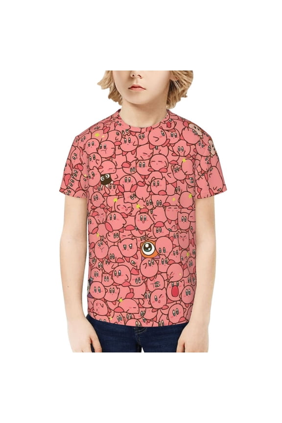 Kirby Kids T-Shirt 3d Printed Graphic T-Shirts Boys And Girls Short Sleeve Shirts For Youth Kids Small