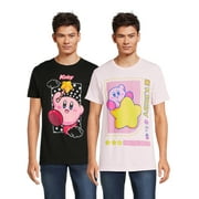 Kirby Men's & Big Men’s Graphic Tees with Short Sleeves, 2-Pack, Sizes S-3XL