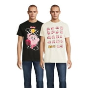 Kirby Men's & Big Men's Graphic Tees with Short Sleeves, 2-Pack, Sizes S-3XL