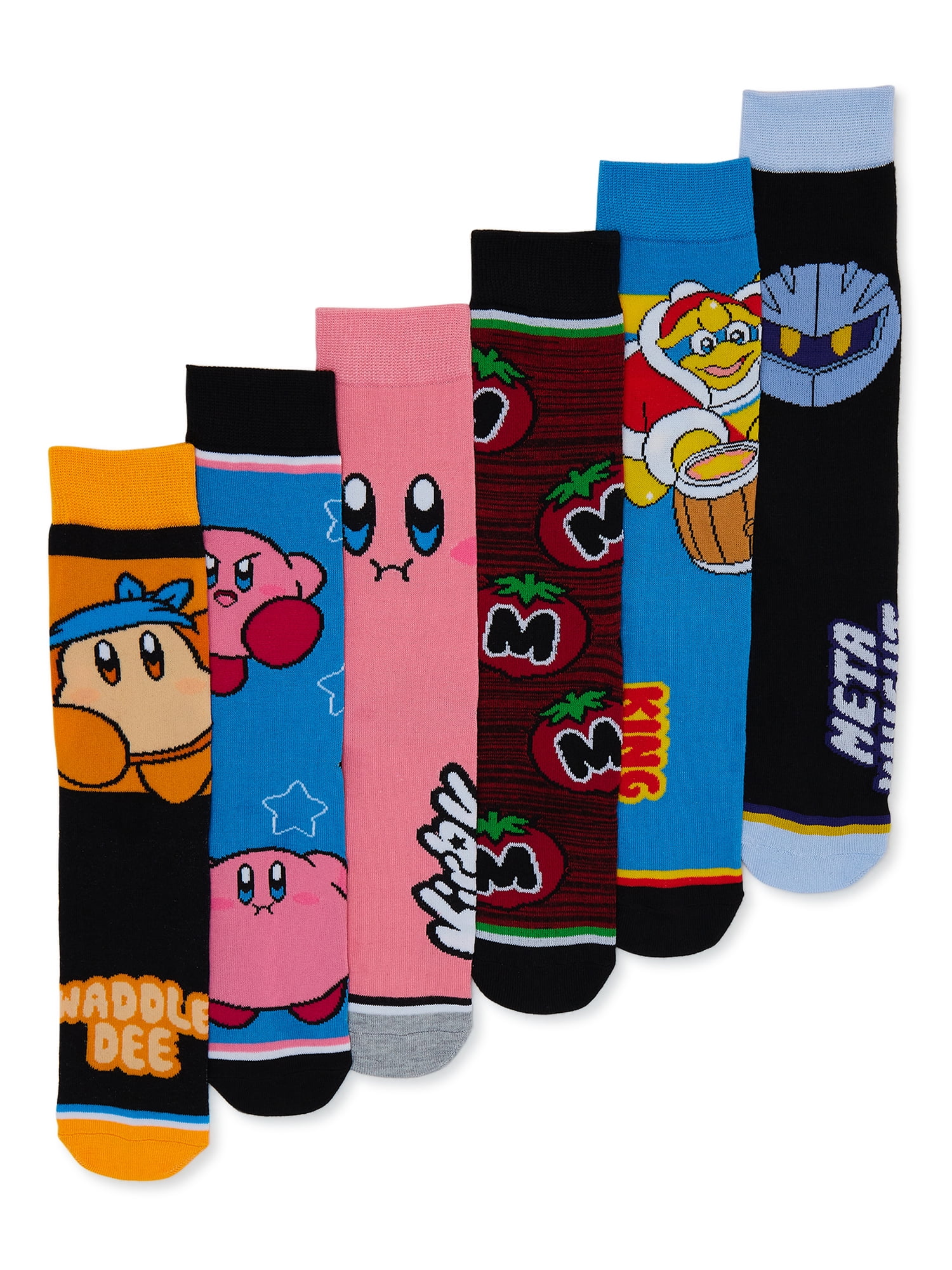 Kirby Men's Graphic Crew Socks, 6-Pack