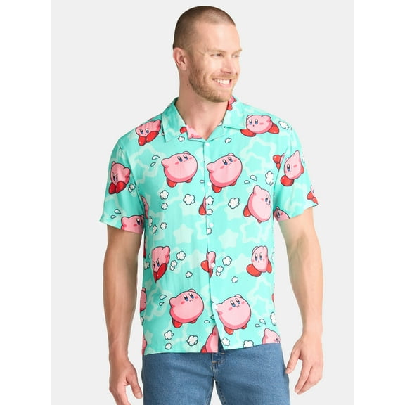 Kirby Men's and Big Men's Print Resort Shirt, Sizes S-3XL