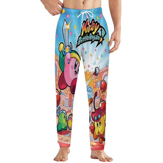 Kirby Mens Pajama Pants Microfleece Pajama Bottoms Sleepwear PJ Sleep & Lounge Pants