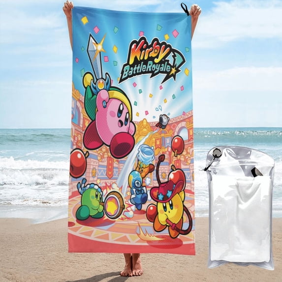 Kirby Microfiber Beach Towel, 27.5"x55" Oversized Sand Free Travel Towels Quick Dry Swimming Towel, Lightweight Camping Towel Super Absorbent Pool Towel for Vacation Essentials Gift