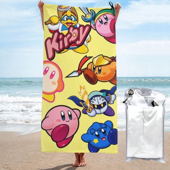 Kirby Microfiber Beach Towel, 27.5"x55" Oversized Sand Free Travel Towels Quick Dry Swimming Towel, Lightweight Camping Towel Super Absorbent Pool Towel for Vacation Essentials Gift