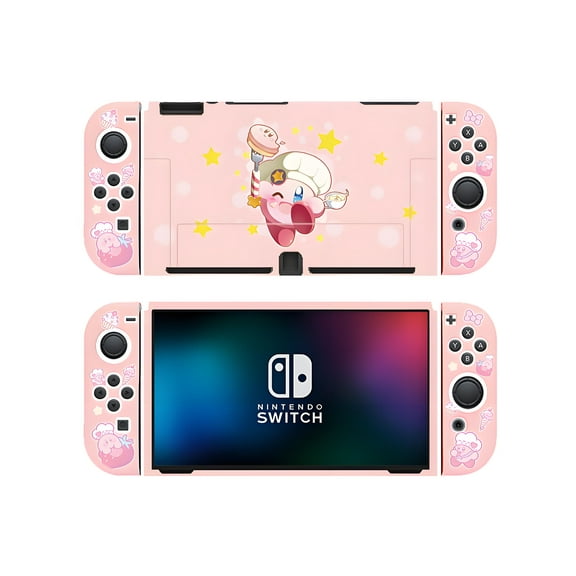 Kirby Nintendo Switch OLED Silicone Case - Soft Protective Cover with Mario Theme, Shockproof, Joy-Con Compatible