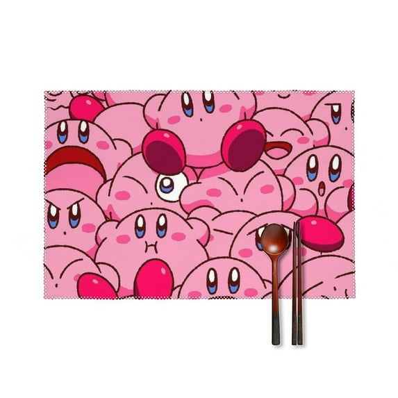 Kirby Placemats Set of 4, 12x18 Inch Table Mats for Party Kitchen Dining Decoration Place Mats