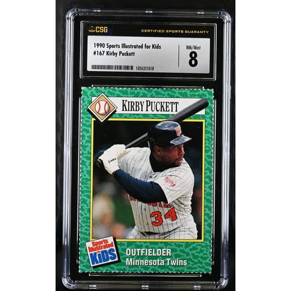 Kirby Puckett Minnesota Twins 1990 SI for Kids card CSG 8 NmMt