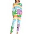 thumbnail image 1 of Kirby Rainbow Womens Pajama Set Loungewear Cozy Soft House Wear Sets Long Sleeve Round Neck T Shirt Top Bottom Pants Sleepwear, 1 of 9