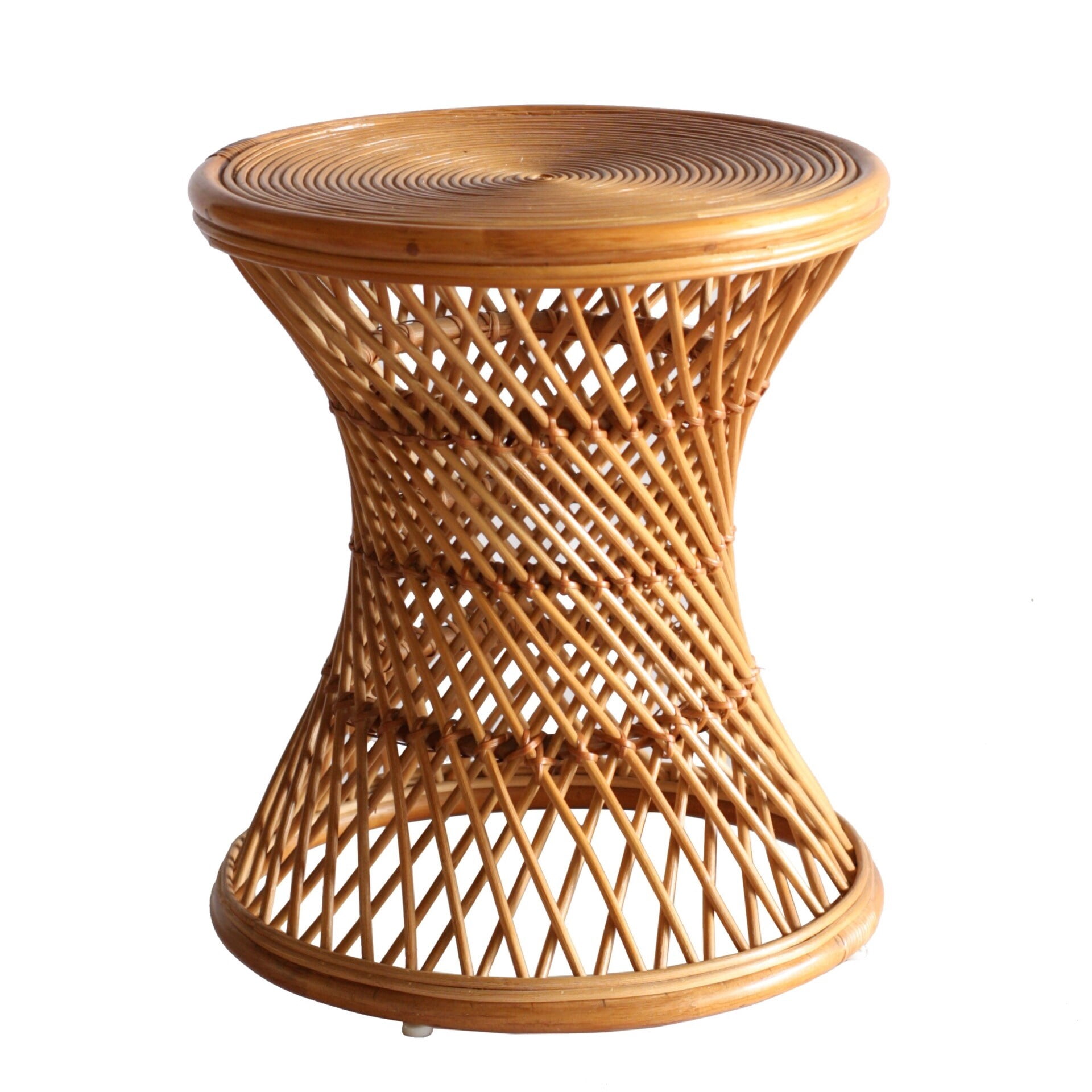 Round Ratta Stool Kirby Rattan Round Stool Brown - Walmart.com