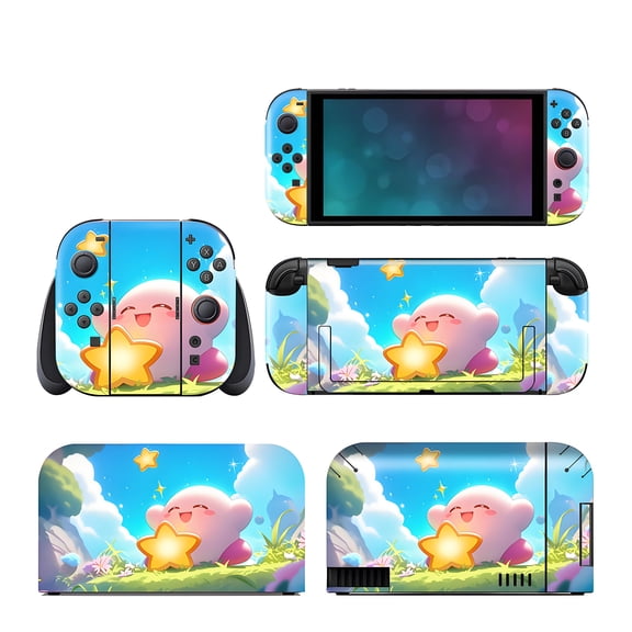 Kirby Skin | Compatible with Nintendo Switch 2 | Cute Anime Vinyl Wrap Decal Cover | Pastel Cozy Gamer Accessory | Full Console Sticker Protective Cover