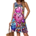 thumbnail image 1 of Kirby Star Allies Poster Sleeveless Dress For Womens Summer Novelty Sundress Soft Casual Knee Length Loose Tank Dress, 1 of 7