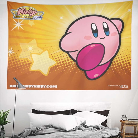 Kirby Tapestry Gift Wall Hanging Backdrop for Room Bedroom Girls Fans Background Banner Party Birthday Supplies Decor