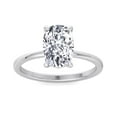 thumbnail image 1 of Kirby - Two Tone Moissanite Elongated Cushion Cut Lab-Diamond Engagement Ring with Thin Band and Hidden Halo, 1 of 3