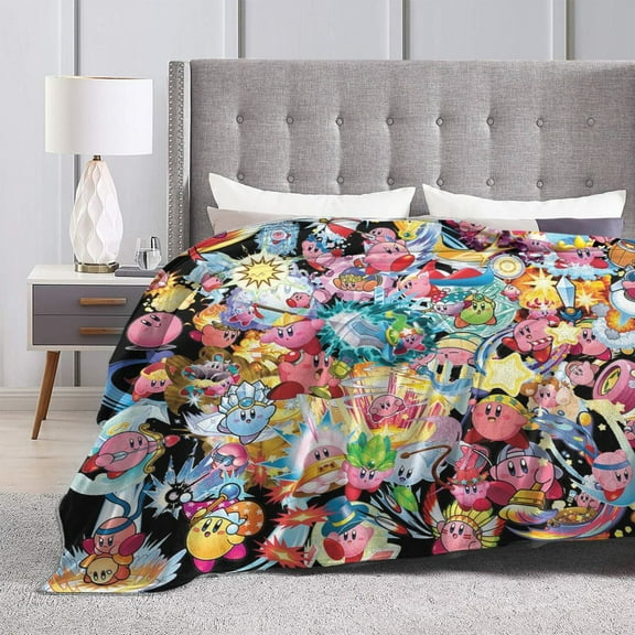 Kirby Ultra-Soft Micro Fleece Blanket Cozy Blanket Thick Warm Plush Throw Blanket Sofa Cushion 60"X50"