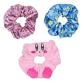 thumbnail image 1 of Kirby Video Game 3D Character Scrunchie Set Hair Ties Hair Accessories For All Hair Types 3 Piece Set | Pain-Free Removal For Braids Ponytails, 1 of 7