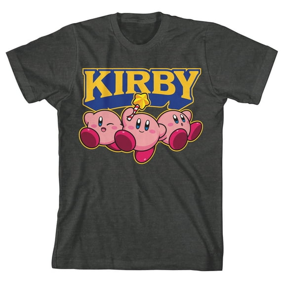 Kirby Waddle-Dee March Crew Neck Short Sleeve Charcoal Heather Boy's T-shirt
-Large
