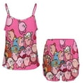 thumbnail image 1 of Kirby Women'S Two-Piece Ice Silk Pajama Set Camisole Top And Shorts L, 1 of 7