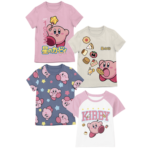 Kirby Youth Girls 4 Pack Tee-XS