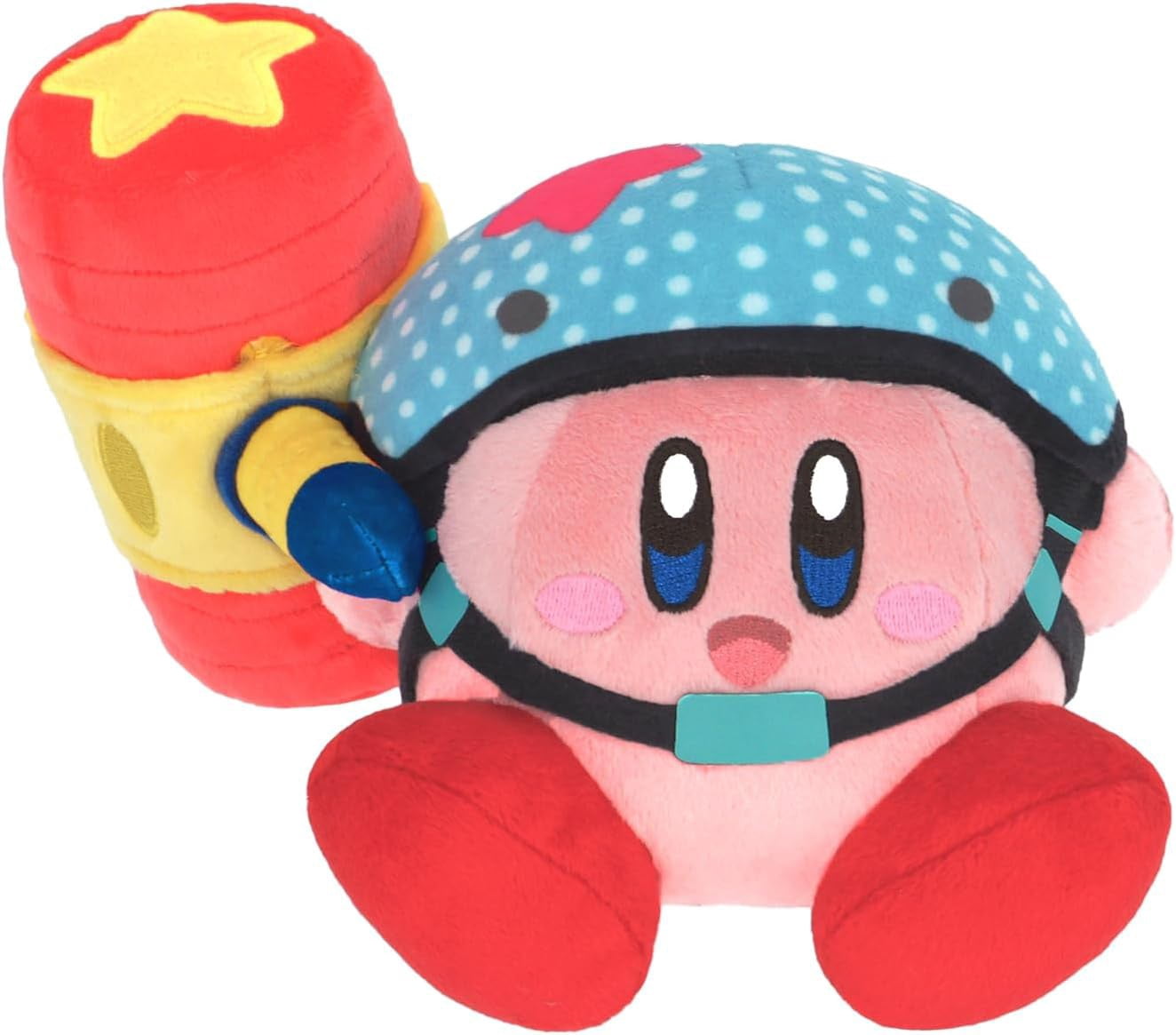 San-Ei Little Buddy, Kirby Plush, Helmet & Toy Hammer, 4 in Plush