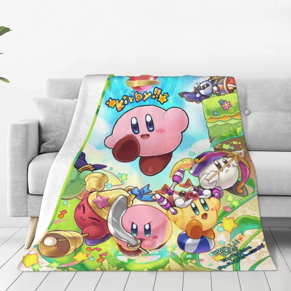 Kirby1 (11) Throw Blankets Plush Super Soft Warm Home Decor Blanket Gifts for Boys Girls Kids Adult Men Women 50"x40"